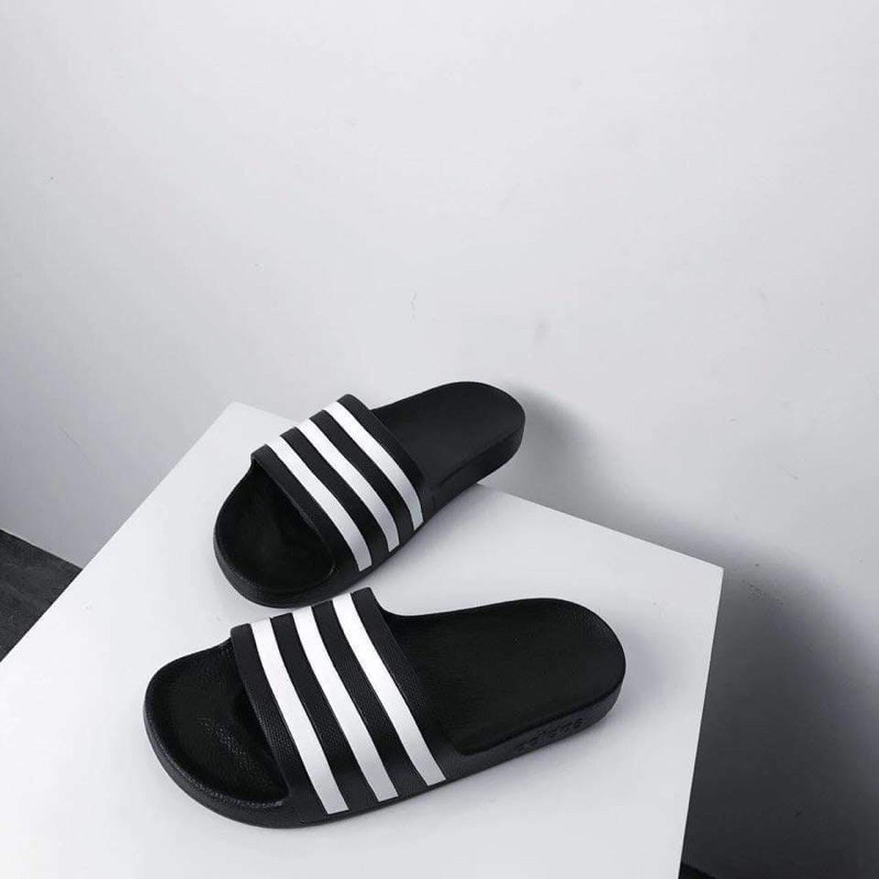 [Mã SKAMLTSM9 giảm 10% đơn 99K] *DÉP ADIDAS AQUA SLIDE ĐEN SỌC TRẮNG BEST SELLER HOT HIT và