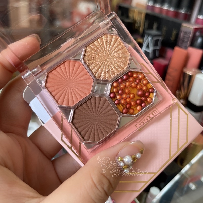 (HỎA TỐC)Phấn mắt WODWOD Vỏ Hồng 4 ô tone nâu nude tự nhiên có nhũ | BigBuy360 - bigbuy360.vn