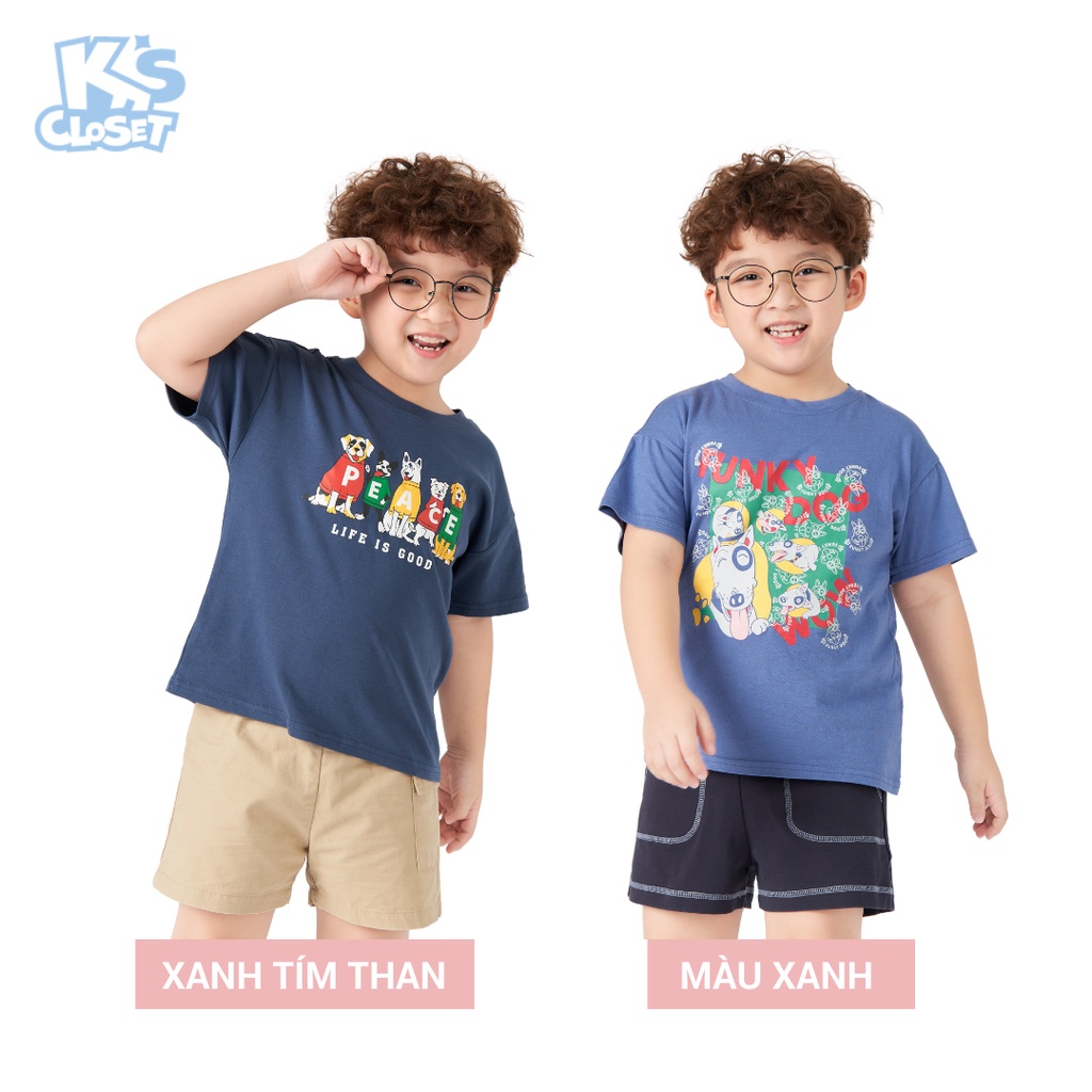 Áo Phông Cộc Tay Cho Bé Trai K'S CLOSET Hình In Ngộ Nghĩnh (10-52kg) OL01THS/ KT167TWS KT189TWS KT62TWS