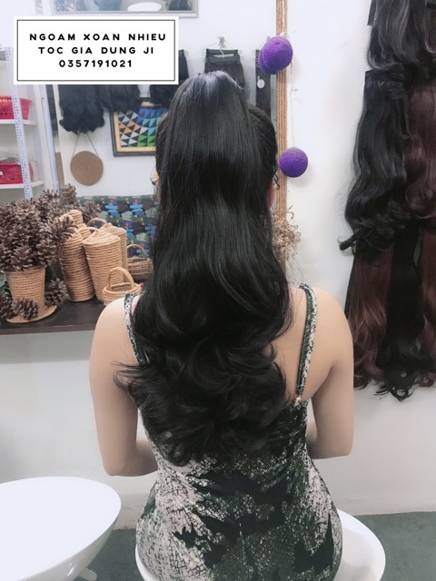 Ngoạm tóc giả xoăn dài n255( ảnh thật)