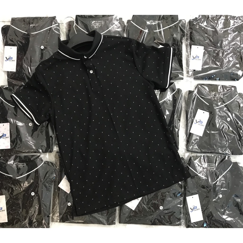 áo thun nam polo đen chấm bi  VB GLORY [ HOT TREND  ]