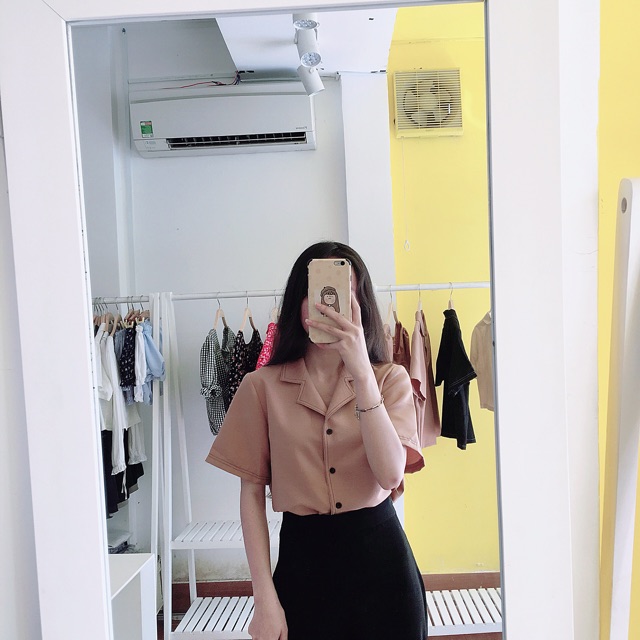 Áo Sơ mi Tay Ngắn Phối Viền Đen Trắng ( Hình thật/ hàng sẵn) | BigBuy360 - bigbuy360.vn