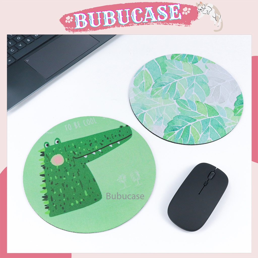 Miếng Lót Chuột, Bàn Di Chuột Hình Tròn Đường Kính 20 cm - Họa Tiết Hoạt Hình Dễ Thương Tùy Chọn, Dùng Cho Văn Phòng