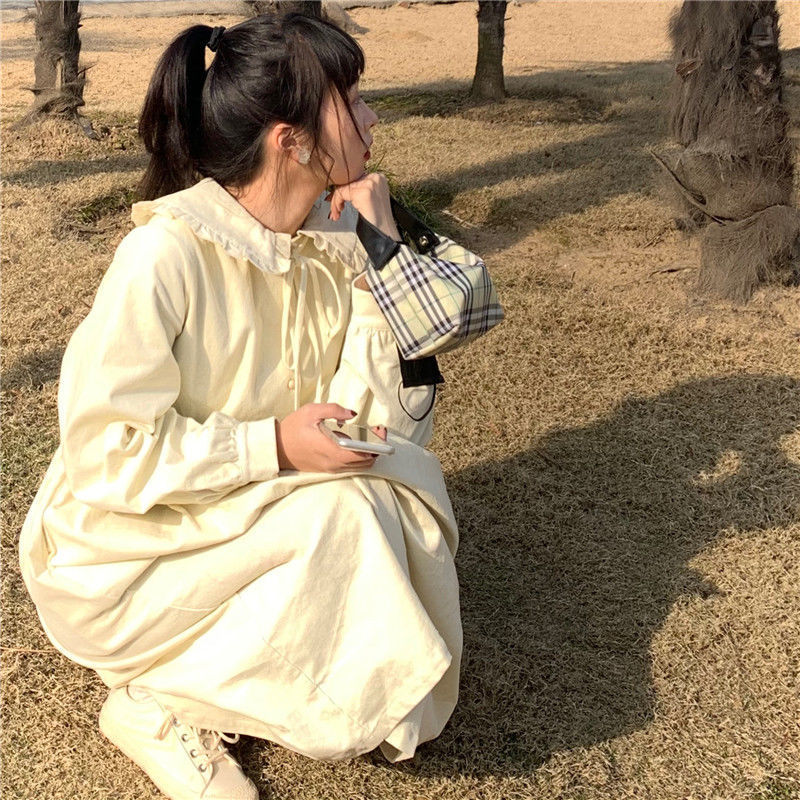 Đầm Sơ Mi Dáng Rộng Thời Trang Mùa Thu Hàn Quốc Mới 2020 Cho Nữ
