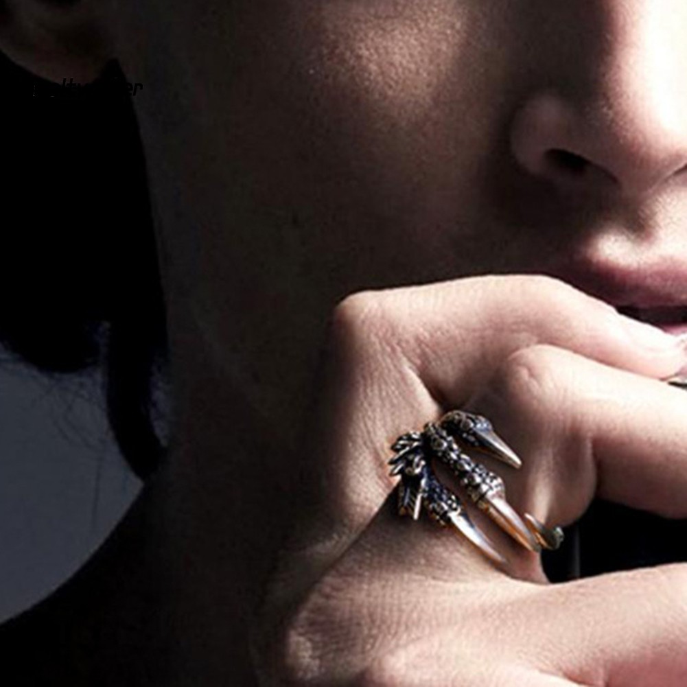 Nhẫn thép titan hình móng vuốt rồng thời trang cá tính cho nam và nữ