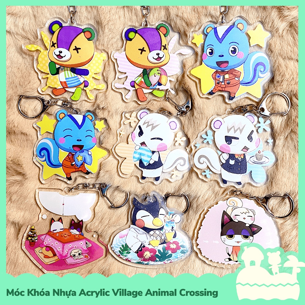[Sẵn VN - NowShip] Móc Khóa Keychain Acrylic Nhựa Trong Nhân Vật Game Animal Crossing Horizons Nintendo Big Cute
