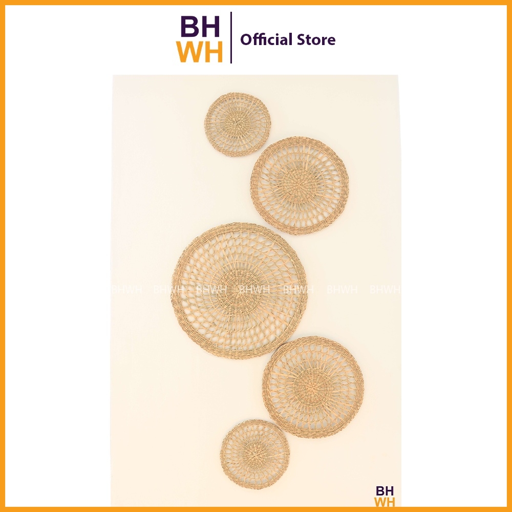 Set decor tường làm từ mây, cói, lục bình BHWH trang trí phòng ngủ, phòng khách, trang trí tết với phong cách vintage