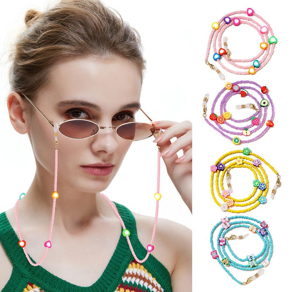 Dây đeo mắt kính dạng chuỗi hạt nhiều màu sắc phong cách boho dành cho nữ
