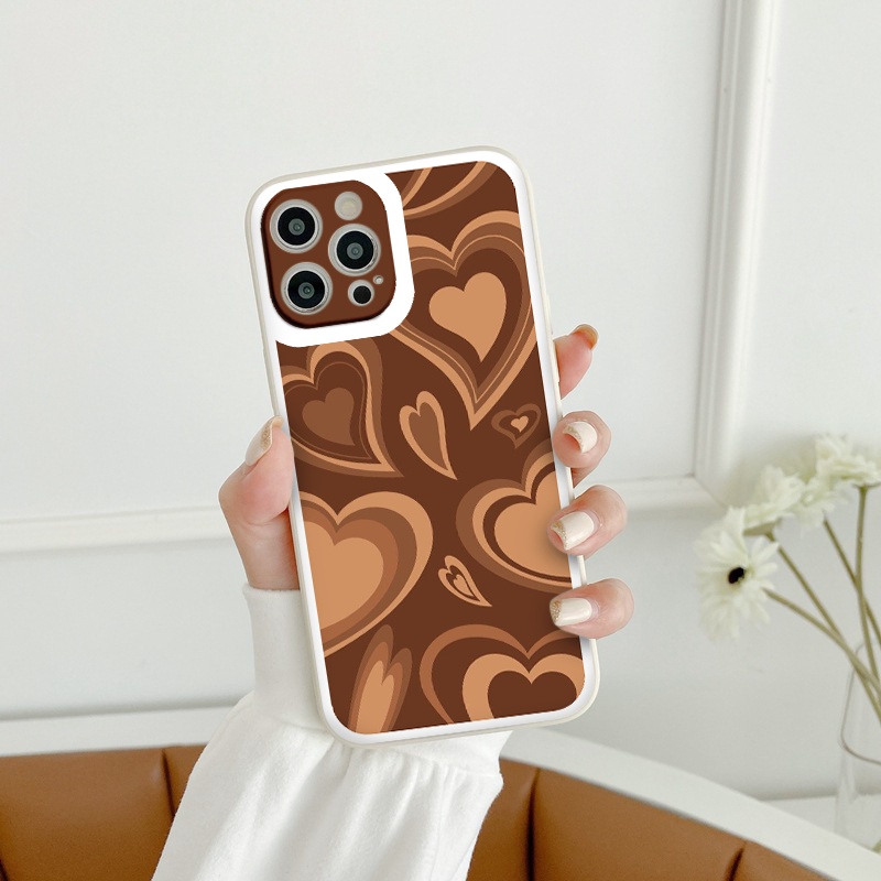 Ốp iphone - Ốp lưng iphone cạnh vuông viền camera Trái tim uốn lượn dành cho ip 6 đến 14promax - ng074