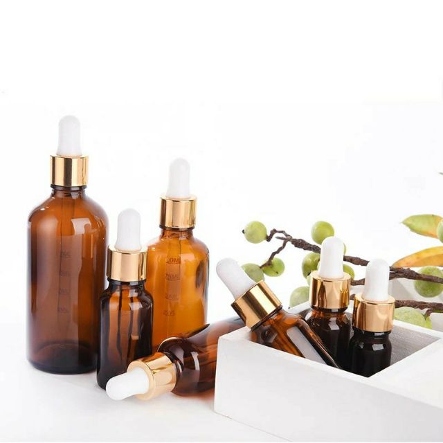 Chai Thủy Tinh Đựng Tinh Dầu 5ml/10ml Bóp Giọt Khoen Vàng - Chai Chiết Tinh Dầu - Lọ Chiết Serum