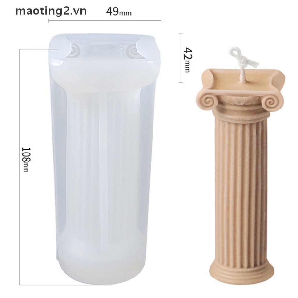 Khuôn silicon làm đèn cầy thủ công hình cột la mã