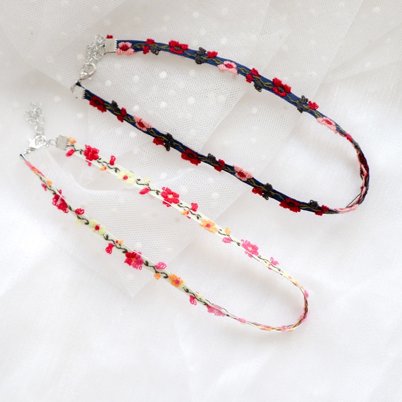 Vòng Cổ choker Đan Tay Mặt Hình Hoa Xinh Xắn Thời Trang Cho Nữ