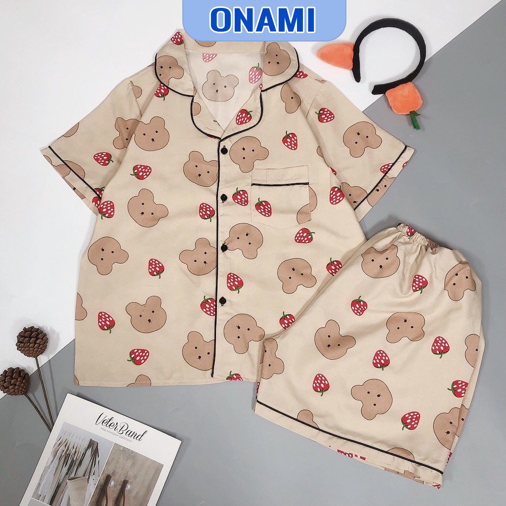 Đồ bộ ngủ mặc nhà pijama tay ngắn cộc đùi chất vải loại 1 PJM007