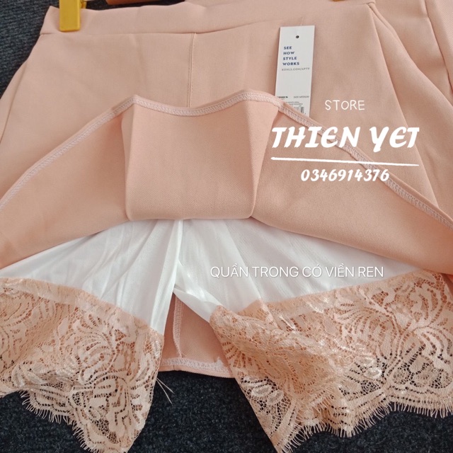 Chân váy ngắn phối ren hình thật | BigBuy360 - bigbuy360.vn