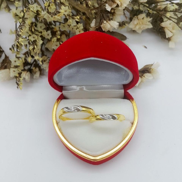 Nhẫn đôi bạc xi vàng