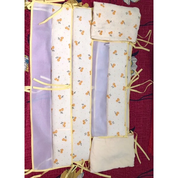 Nhận may quây cũi theo size, quây phối lưới 3d xô muslin cao cấp