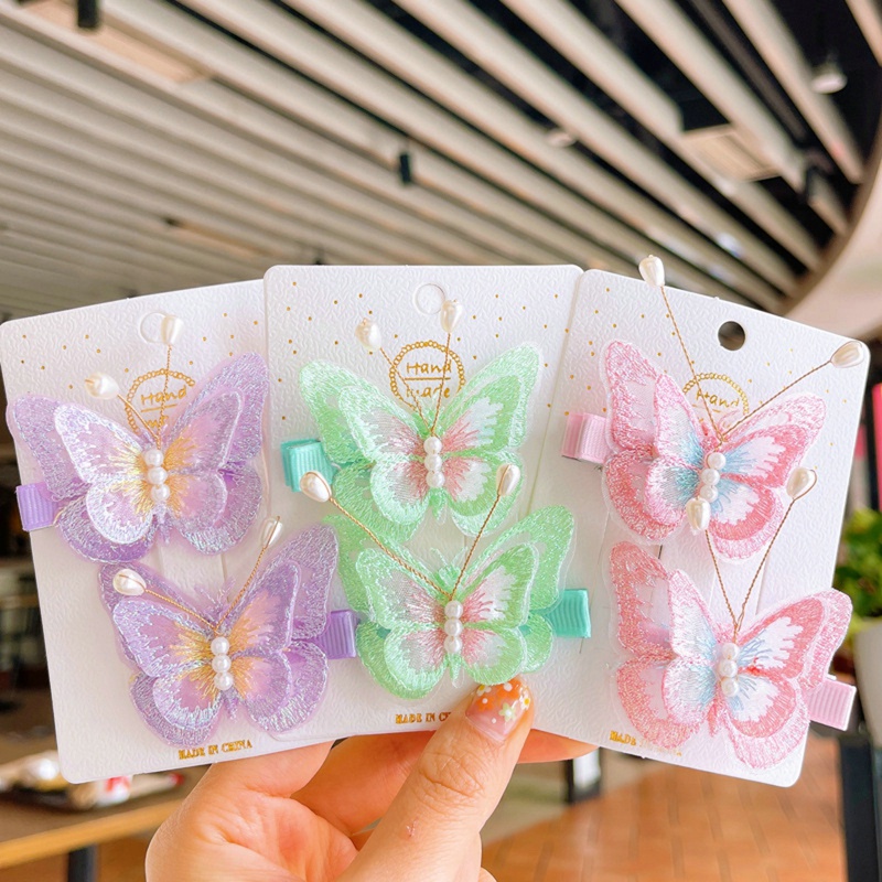 Set 2 Kẹp Tóc Hình Bướm Xinh Xắn Cho Bé Gái dreamdiary