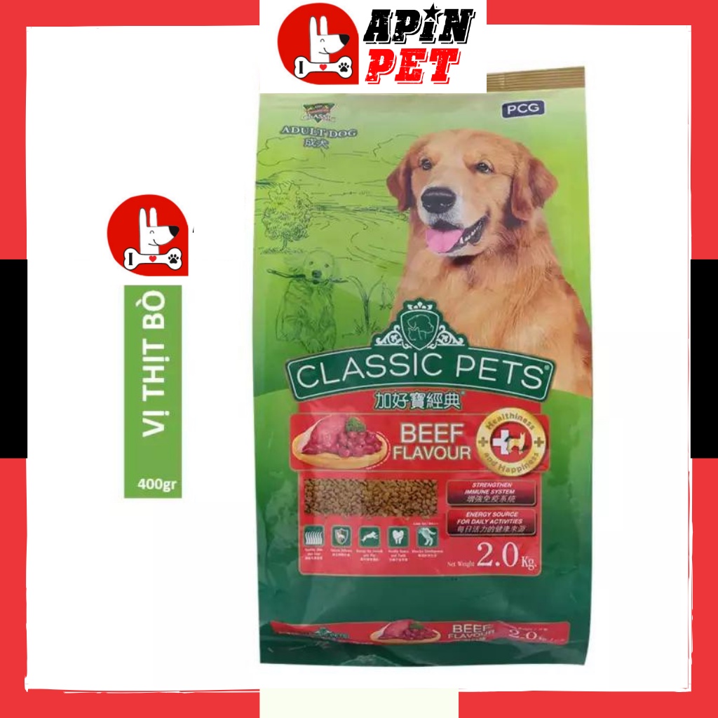 Thức Ăn Hạt Cho Chó Lớn Vị Bò Classic Pet Nhập Khẩu Chính Hãng Thái Lan Gói 400g-Shop ApinPet