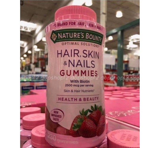 KẸO DẺO HAIR, SKIN, NAILS GUMMIES 230 VIÊN - Kẹo dẻo làm đẹp da, móng, tóc