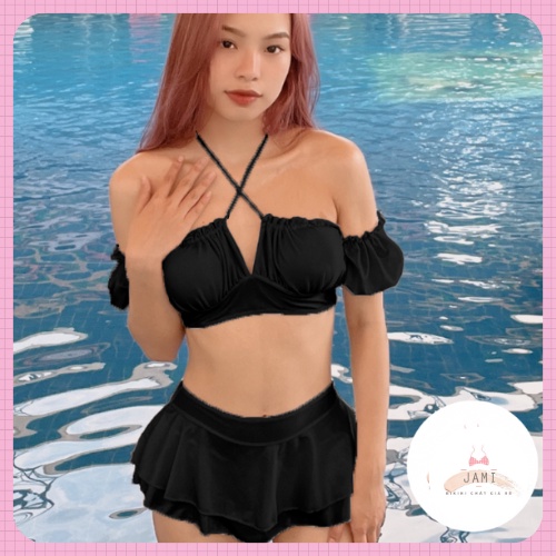 [thanh lsy 77k] BIKINI ĐỒ BƠI 2 MẢNH DÂY CHÉO NGỰC VÁY TẦNG SEXY - JAMI MM56