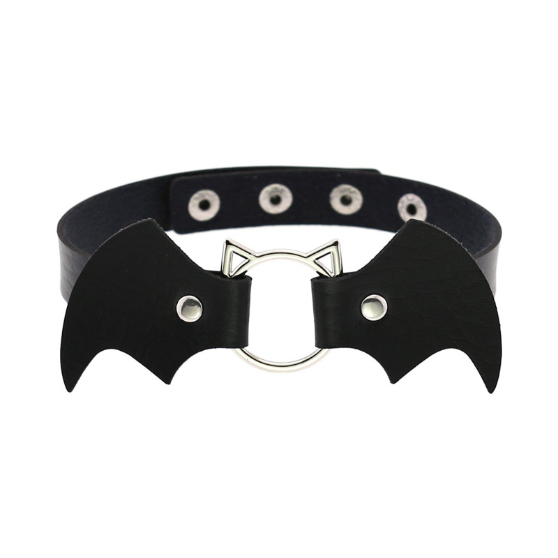 Vòng Cổ Choker Bằng Da Hình Dơi Phong Cách Gothic Punk Dành Cho Dịp Halloween / Giáng Sinh