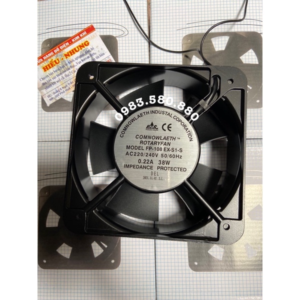 QUẠT TẢN NHIỆT 15x15x5.1cm 0.22 FP-108 EX-S1-S, QUẠT THÔNG GIÓ, TẢN NHIỆT TỐT, HÚT MÙI