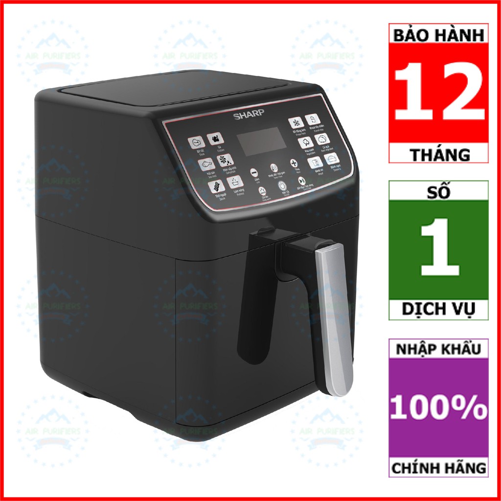 Nồi chiên không dầu Sharp KF-AF55EV-BK (Hàng chính hãng, Dung tích 5.5 lít, Bảo hành 12 tháng Toàn Quốc)