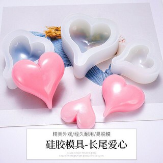 Khuôn Làm Trang Sức Epoxy Pha Lê Hình Trái Tim Đuôi Dài/Lớn/Vừa/Nhỏ