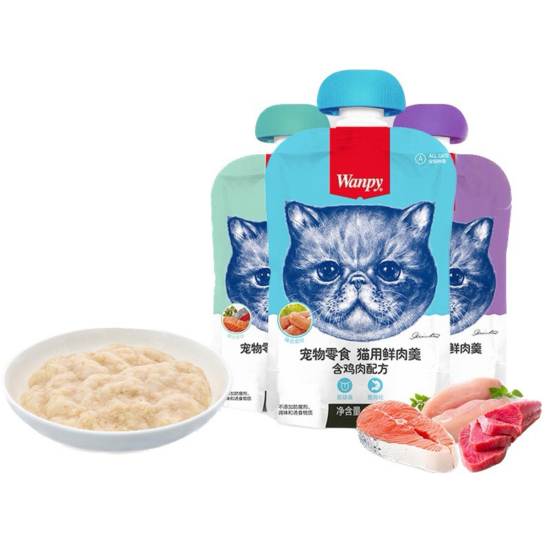 Súp thưởng cung cấp dinh dưỡng cho mèo - súp thưởng wanpy nắp văn [ MOOKIPET ]