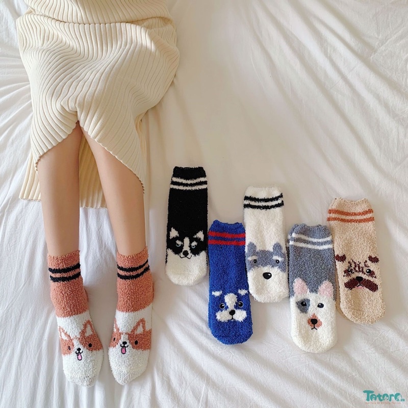 Vớ dài lông xù mềm mại siêu cute
