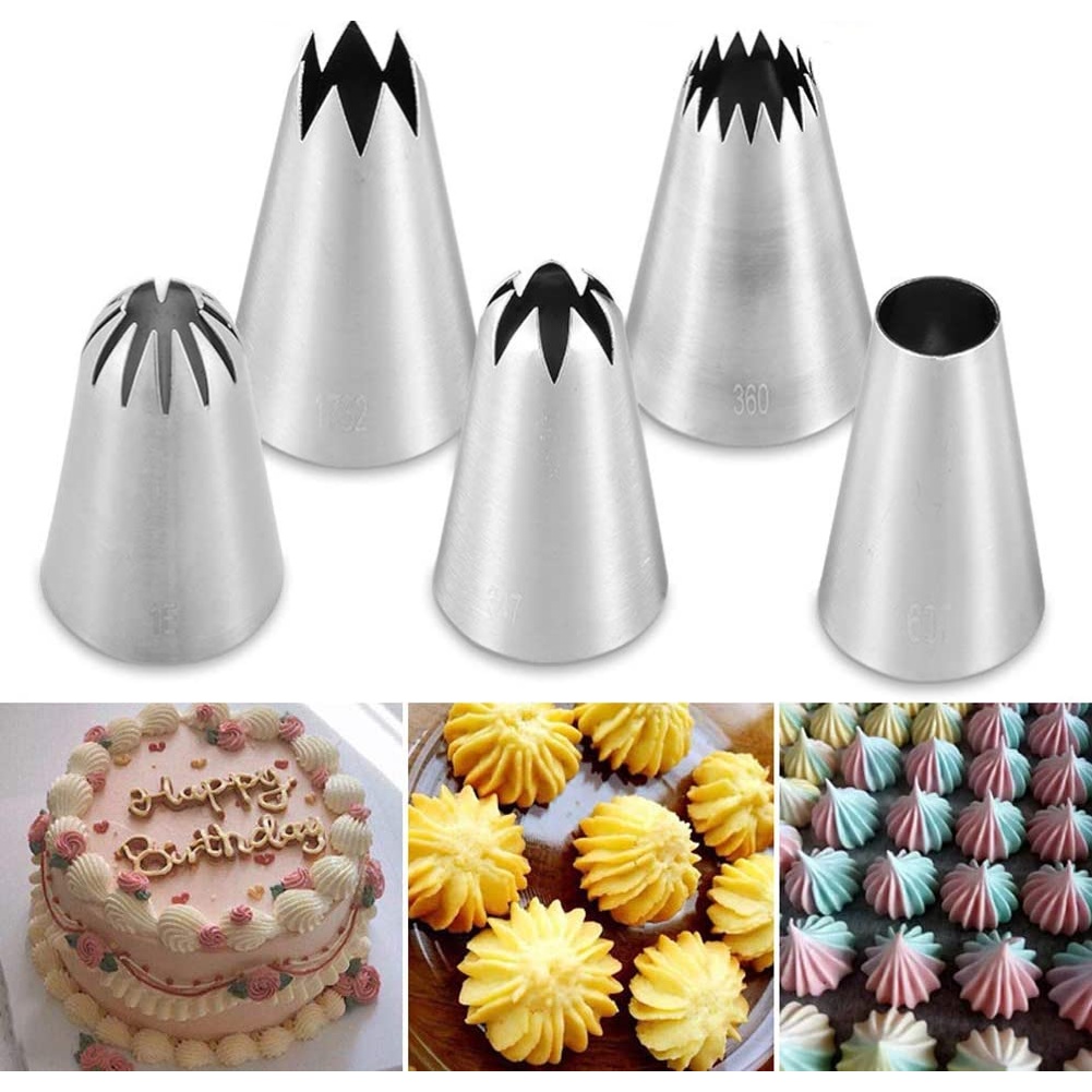 Đầu Kim Loại Cỡ Lớn Dùng Để Nặn Bơ/Bơ/Bánh cupcake Nhiều Kiểu Dáng