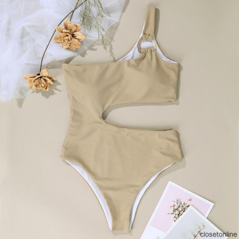 Bikini 1 mảnh đi biển nữ Áo đồ Một Lệch Vai Có Đệm Mút | BigBuy360 - bigbuy360.vn