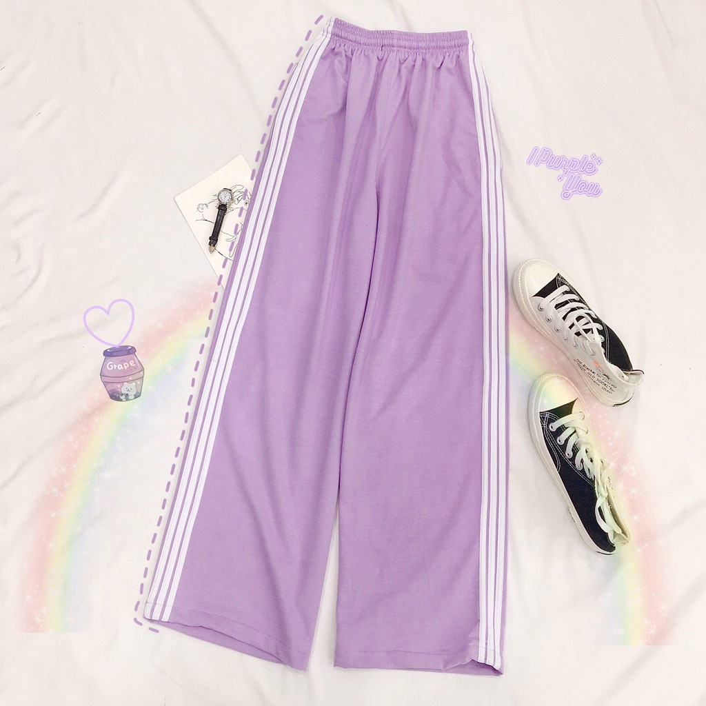 Quần Dài Nữ 3 Sọc Dáng Rộng Ống Suông Ulzzang Unisex
