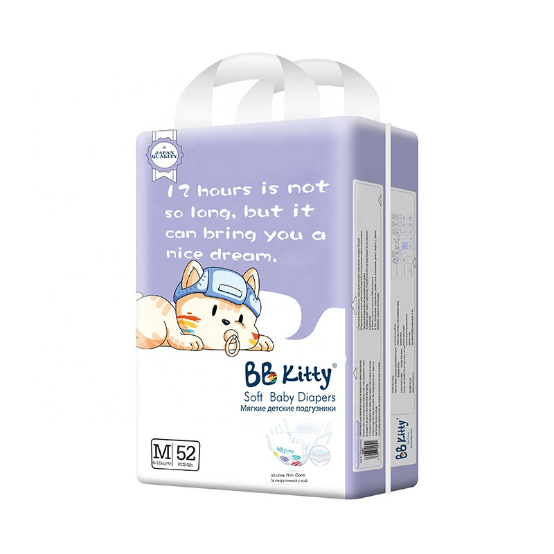 Tã/Bỉm Dán BB Kitty Nội Địa Trung Size NB36/S60/M52/L46 1 Bịch Cho Bé Dưới 14kg