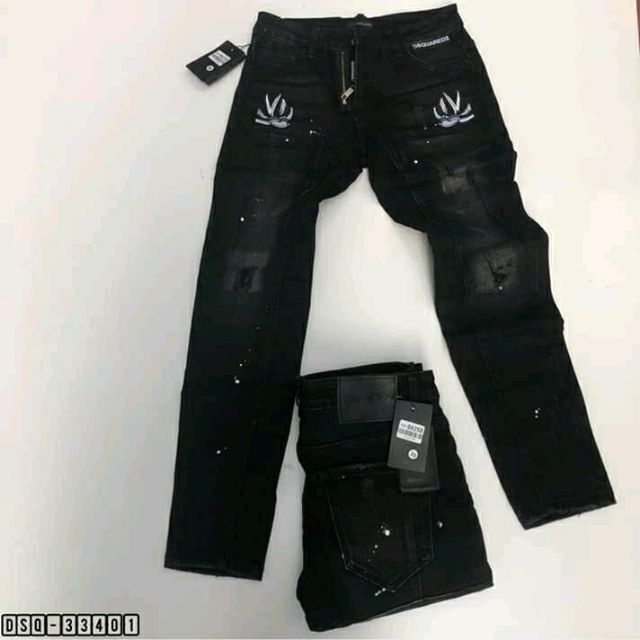 Quần jean nam dsquared họa tiết chim én