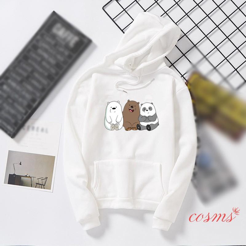 Áo Hoodie Có In Hình We Bare Bears Cao Cấp Cho Nam / Nữ