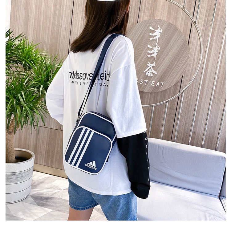 Adidas Ready Stock Của Nam Giới Túi đeo Ngực Dung Tích Lớn Thời Trang Túi đeo Vai Thể Thao Và Giải Trí Túi Pu Messenger Túi Vải Không Thấm Nước