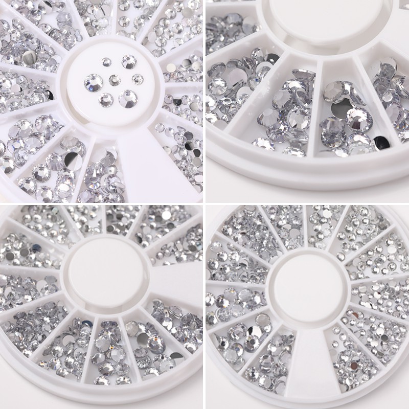 Set 400 Hạt Cườm Tròn 1.2mm / 2mm / 3mm / 4mm Trang Trí Móng Nghệ Thuật