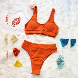 Bikini Hai Mảnh Len Tăm Quần Lưng Cao