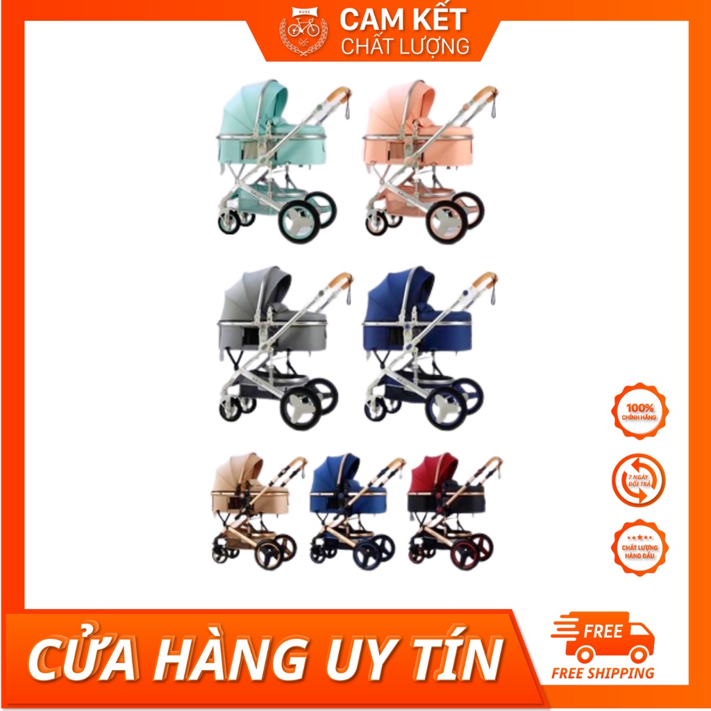 (Chính Hãng Nhập Khẩu)Xe nôi 2 chiều cao cấp Belecoo đa năng vừa làm nôi vừa làm xe đẩy gấp gọn thuận tiện khi di chuyển