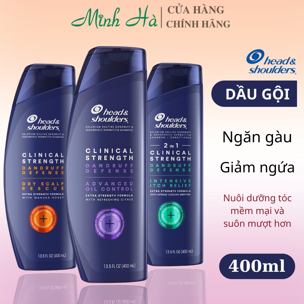 Dầu gội Head &amp; Shoulders Clinical Strength 400ml [Mẫu mới] giảm ngứa do gàu