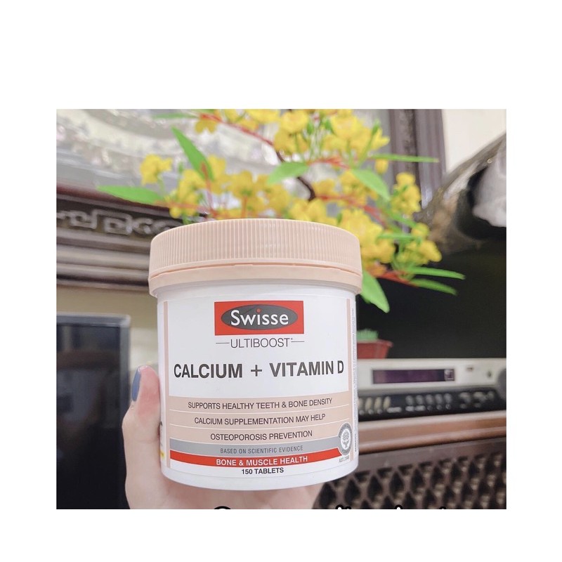 Viên uống bổ sung canxi Swisse Ultiboost Calcium + Vitamin D - 150 viên