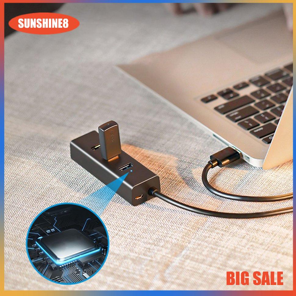 【SUN】30cm USB 2.0 Splitter 4 Ports High-speed Expansion Delayed Four USB Adapter