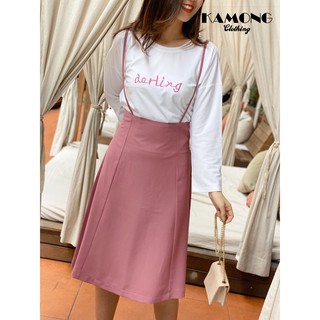 Set chân váy 2 dây + áo thun thêu