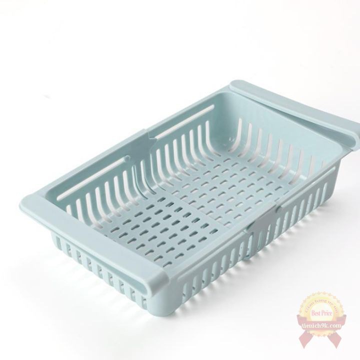 Khay rổ nhựa cài tủ lạnh điều chỉnh độ dài đựng thực phẩm tiết kiệm không gian