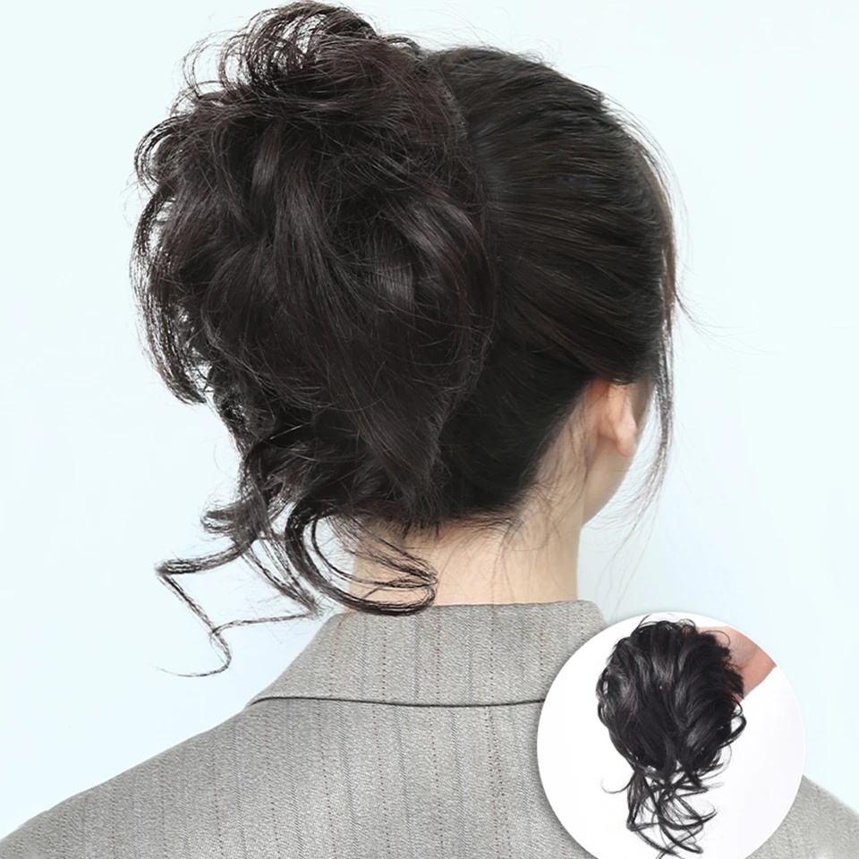 Búi Tóc Giả Xoăn Từ Sợi Tổng Hợp Co Giãn Dành Cho Nữ