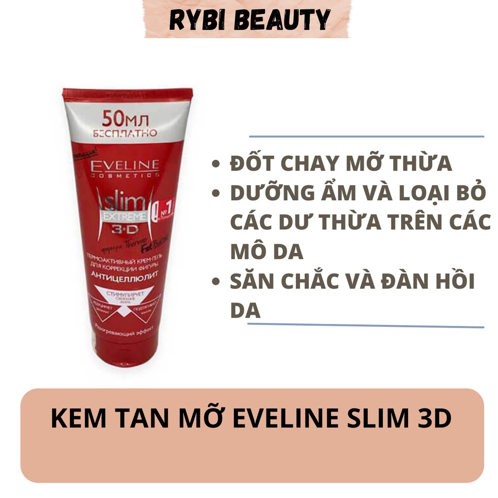 Kem tan mỡ Slim 3D Eveline Extreme giúp loại bỏ mỡ thừa, giảm eo dáng đẹp