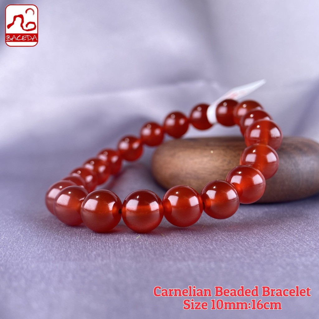 Baceda Vòng Tay Carnelian Màu Đỏ Tự Nhiên Tăng Cường Khả Năng Kích Thích Sự Sinh Tố
