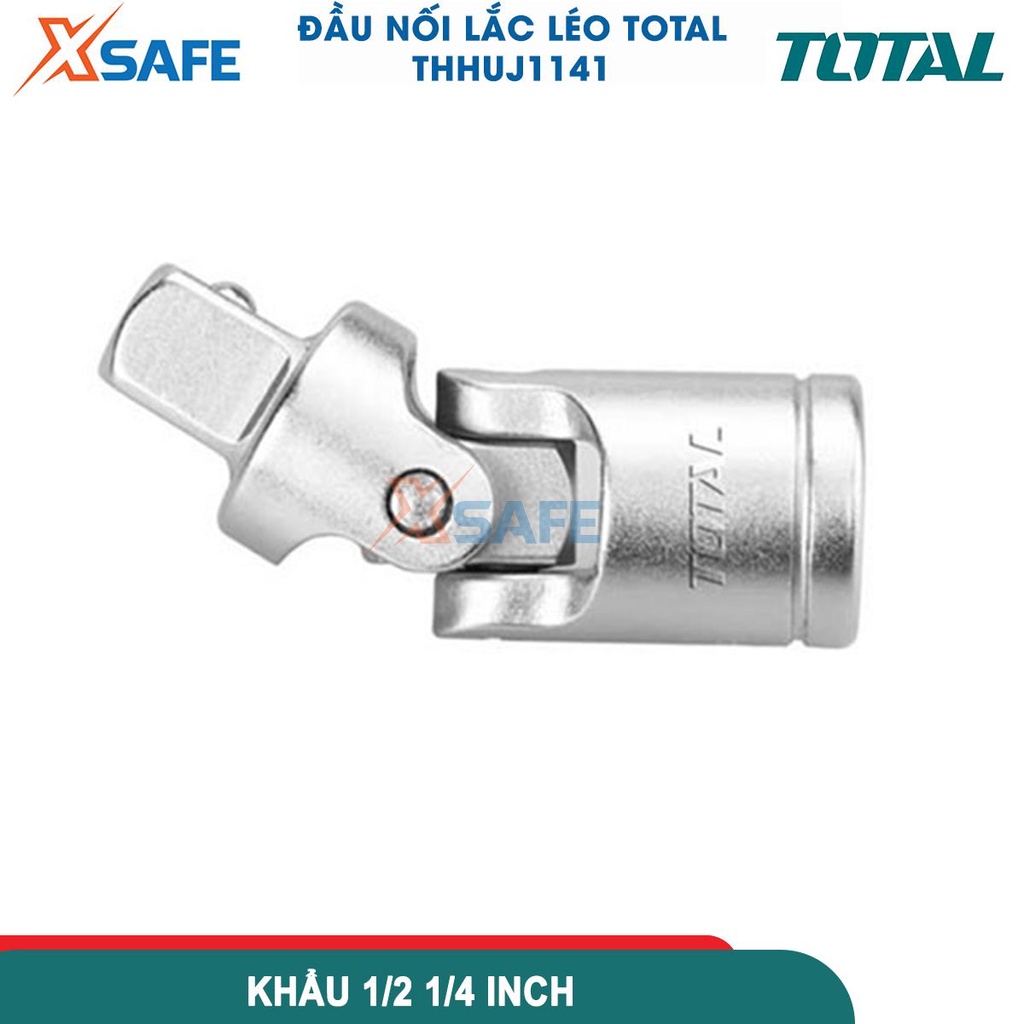 Đầu nối lắc léo 1/2 inch hoặc 1/4'' TOTAL | nối đầu tuýp Chất liệu 50BV30, mạ crôm và chịu nhiệt để kết nối cần tuýp