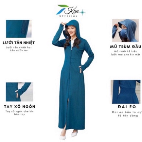 Áo chống nắng nữ- Áo chống nắng toàn thân dày thông hơi,vải thun kim cương chống tia UV
